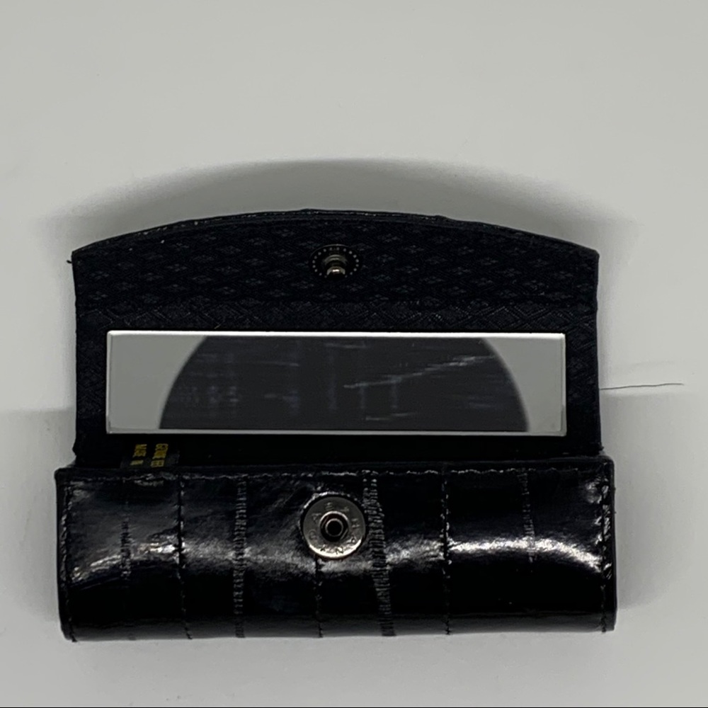 Vintage Lipstick Case Mirror Genuine Eel Skin